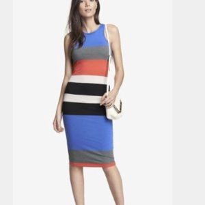 Express multi striped tank dress